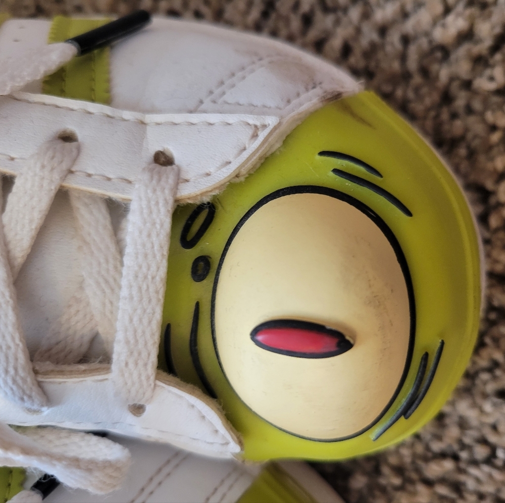 adidas Kids White and Lime Green Cartoon Sneakers - Picture 3 of 13
